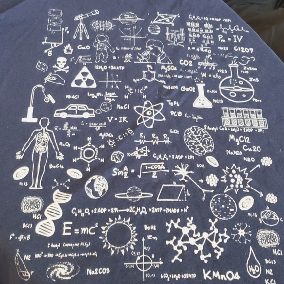 Port Man Physics Math Chemistry Biology Astronomy Navy Short Sleeve T-shirt SZ S - Picture 2 of 4